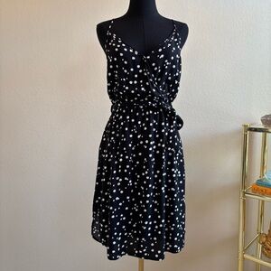 Dip Black & White Polka Dot Sundress with Pockets, Size‎ Small